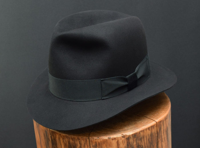 Black Fedora Beaver felt short brim