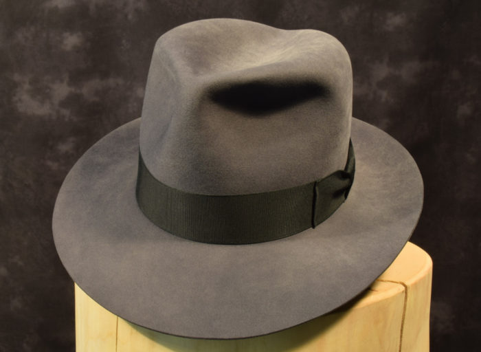 stahlblau fedora hut biber 1