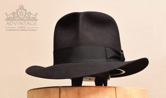 adVintage black schwarz MasterPiece fedora hat Raiders Idol Grab Bright Sable Rotls with Raiders-Turn 100x beaver 100% biber