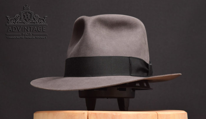 advintage masterpiece fedora hut hat kingdom crystal skull grey